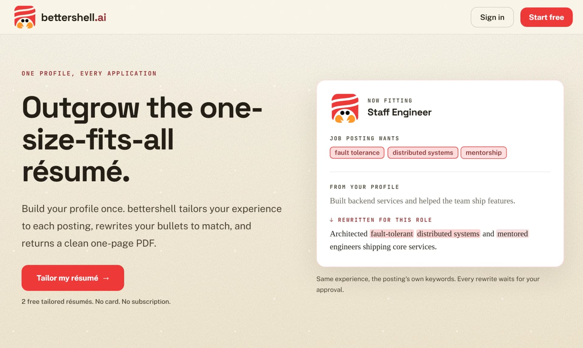 BetterShell (AI Résumé Tailor), image 1 of 4