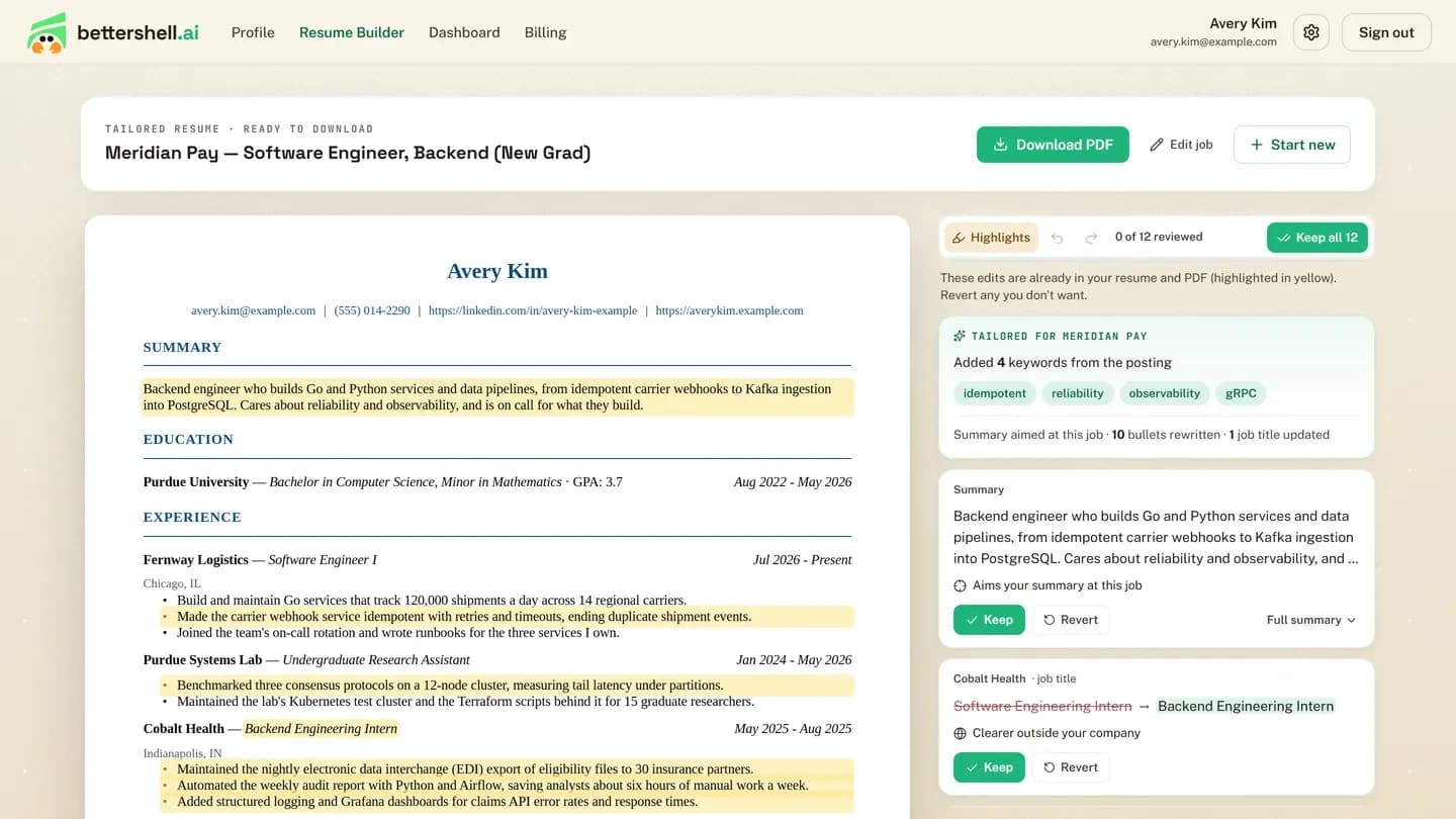 BetterShell (AI Résumé Tailor), image 2 of 4